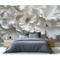 thumbnail image 2 of Stereo Relief White Peony Flowers Wall Mural, Nordic Flower Art 3D Wallpaper Mural, Modern Petals Wall Murals Wallpaper For Woman Bedroom Bedside Living Room 110"W x 79"H (Not Peel and Stick), 2 of 6