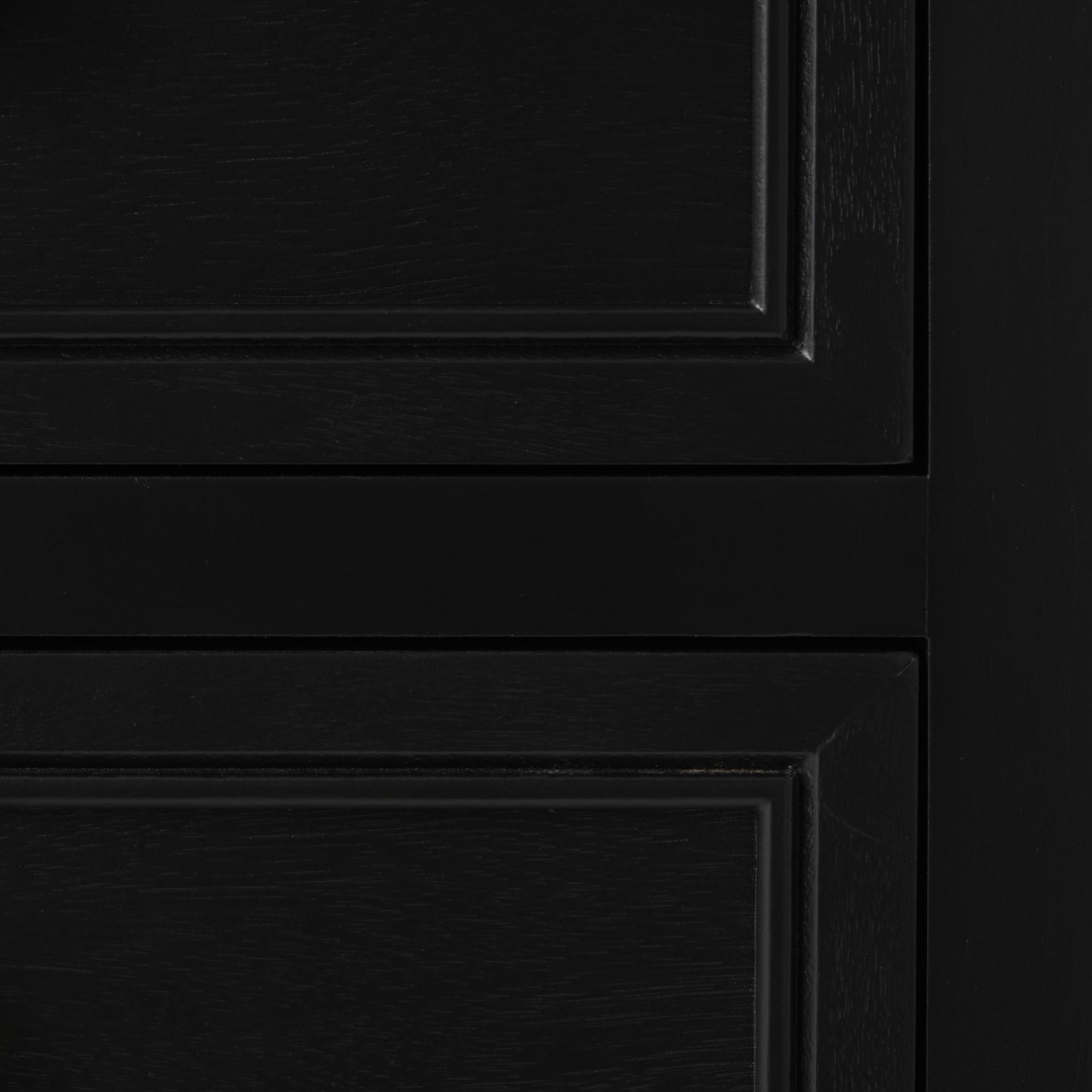DecMode 30" x 26" Black Wood Handmade 1 Door and 3 Drawers Cabinet with Rattan Front, 1-Piece