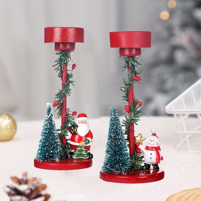 Ofertas Únicas, Adornos navideños Mesa de resina Árbol de Navidad Vela de anciano Decoración de fiesta navideña Decoraciones Akmoler
