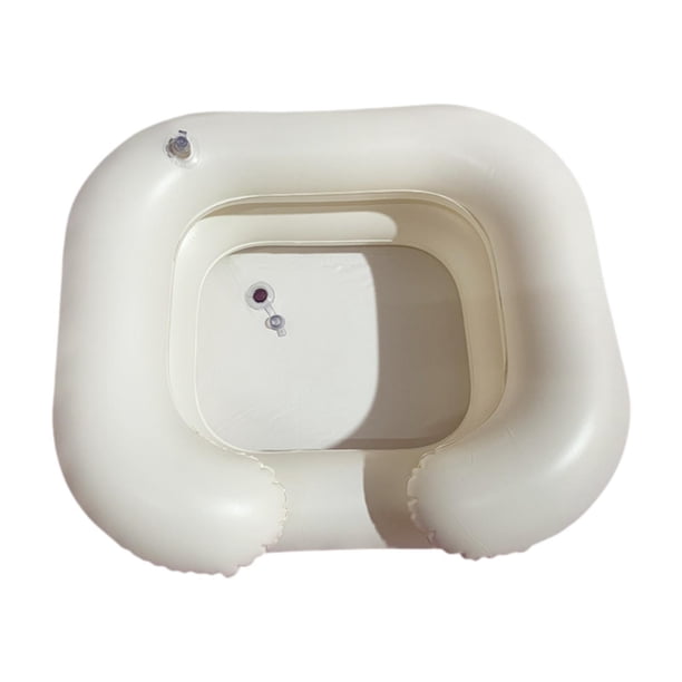 Cuenca de champú inflable, bandeja de lavado de cabello, bañera de lavado de cabello, tazón de champú portátil para movilidad límite, hogar en cama Blanco