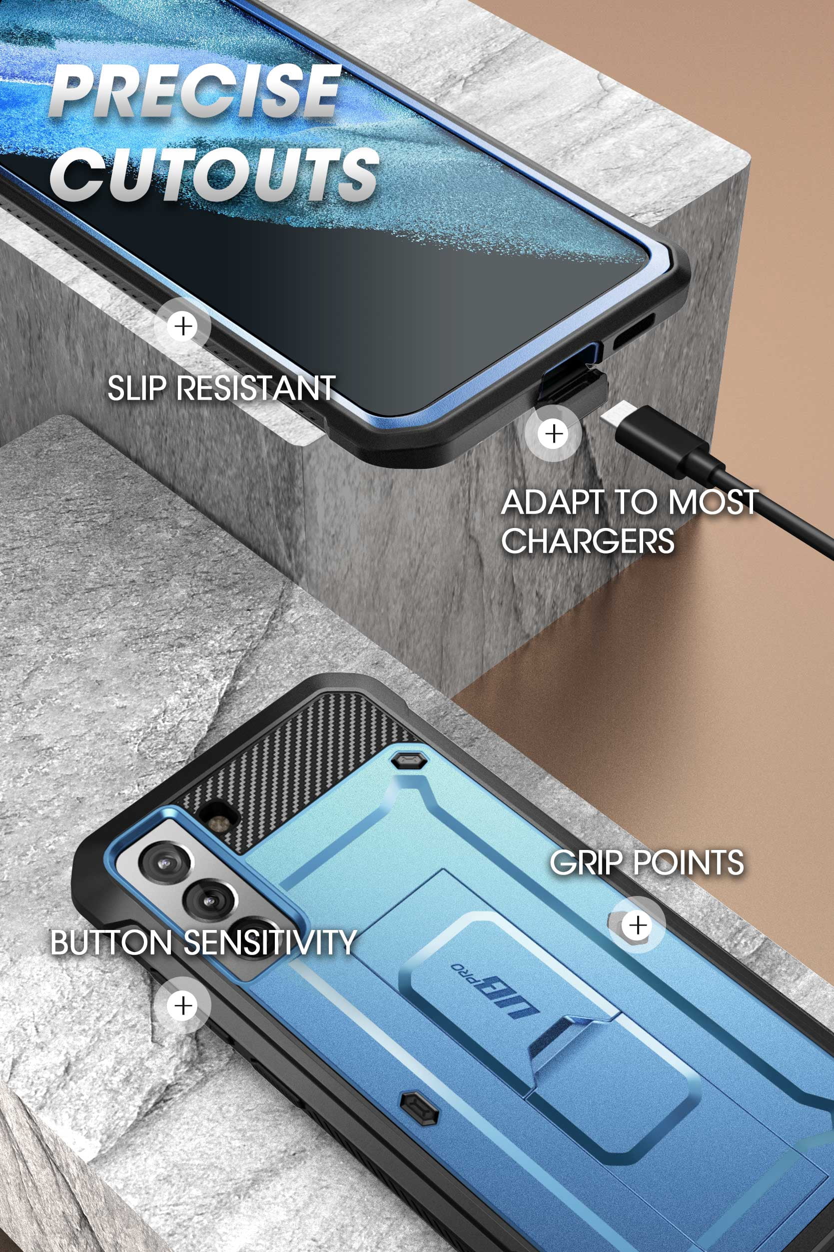 SUPCASE Unicorn Beetle Pro Series Case Designed for Samsung Galaxy S21 Plus 5G (2021 Release), Full-Body Dual Layer Rugged Holster & Kickstand Case Without Built-in Screen Protector (Tilt)