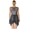 thumbnail image 3 of Aiihoo Women's Modern Lyrical Dance Dress See-Through Contemporary Dancing Dress Ballet Gymnastics Leotard Black L, 3 of 7