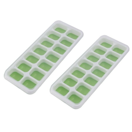 

Ice Maker DIY Silicone Mold Ice Cream Scoop Box with Cover 14 Grid Box Ice Mold-Green