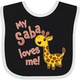 thumbnail image 3 of Inktastic My Saba Loves Me Cute Giraffe Boys or Girls Baby Bib, 3 of 4