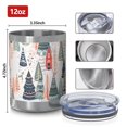thumbnail image 3 of 12oz Tumblers Christmas Tree and House Pattern Vacuum Insulated Stainless Steel Travel Tumbler Cups Mug with Lid and Straw for Beer,Coffee,Beverages with Cleaning Brush for Cold & Hot Drinks, 3 of 5