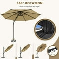 thumbnail image 4 of Abba Patio 10ft Outdoor Hanging Offset Cantilever Umbrella w/360°Rotation and Easy Tilt, 8 Ribs, Brown, 4 of 8