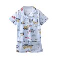 thumbnail image 6 of MHZLDYZ Girl Clothes Size 10-12 Toddler Boys Girls Printed Air Condition Short Sleeve Suit Pajama Homewear Set Girls Summer Shirts Size 8 Girls Clothes Hawaiian Outfit for Girls(Blue1,120), 6 of 6
