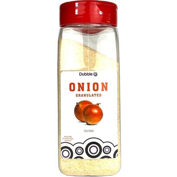 Granulated Onion Powder - 10 oz.  ⦾  Non GMO, Kosher, Halal, and Gluten Free  ⦾  Dubble O Brand