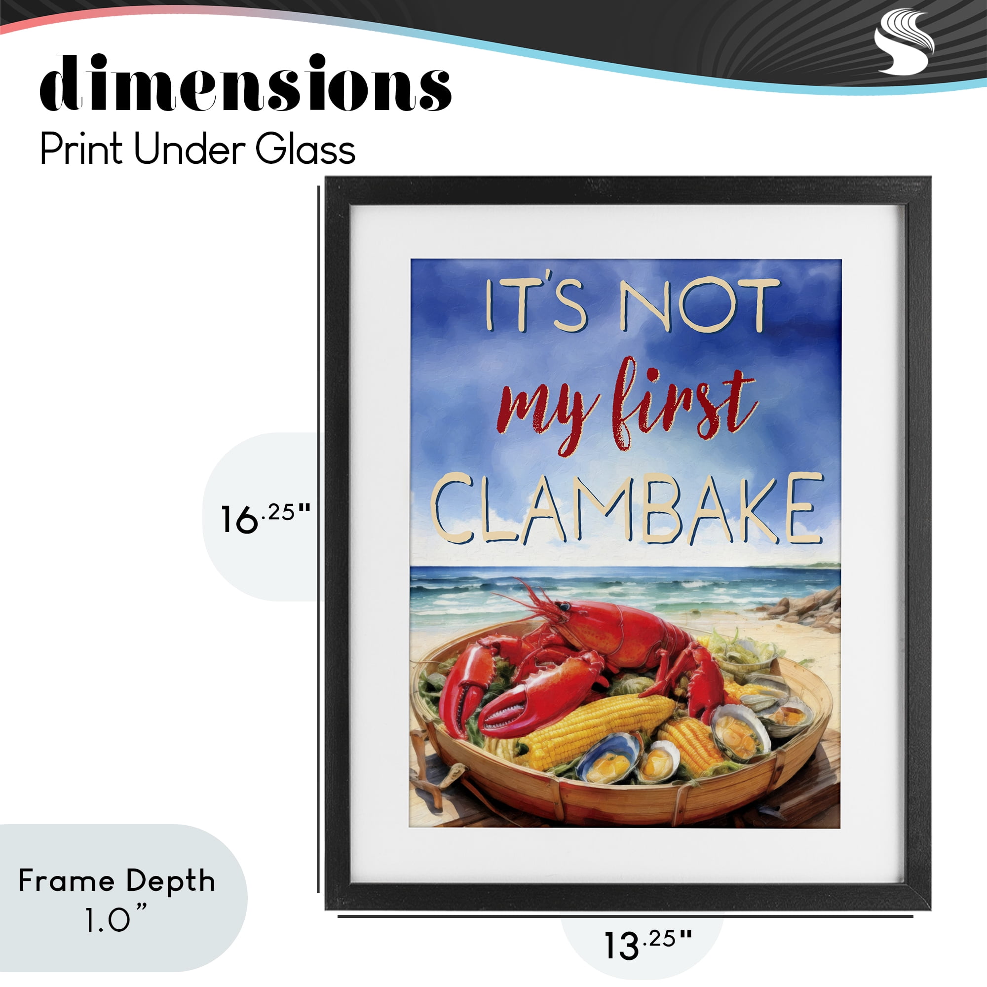 Stupell Industries Not My First Clambake Black Framed Print Under Glass, design by Grotto Studios