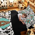 thumbnail image 5 of meiyoeat Cow Print Monogram A 7-Piece Twin Bedding For Boys,Western Leopard Initial Bedding Comforter Set,Black Reversible, 5 of 7
