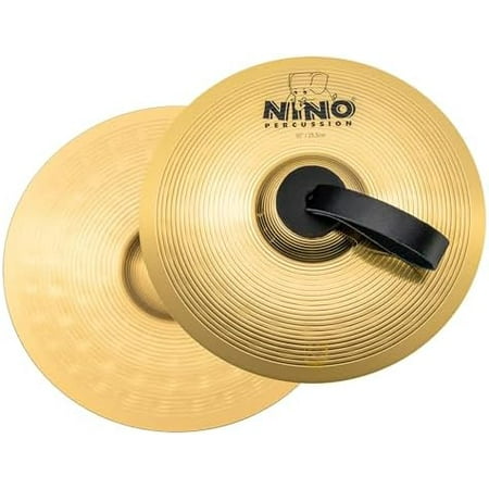brass cymbals with straps, handheld 10" pair — for classroom music, (nino-br25)