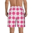 thumbnail image 3 of Kdxio Plaid Heart Pattern Mens Casual Shorts - Drawstring Summer Beach Sports Shorts for Men, 3 of 9