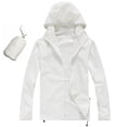 thumbnail image 4 of Womens Coats Women's Solid Colored Hooded Long Sleeved Jacket, Windbreaker, Sun Jacket, Outdoor Sports Jacket Rain Jacket Women Kagetolytai White L, 4 of 6