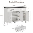 thumbnail image 5 of ROGALIS 48"Buffet Cabinet with Storage, Sideboard Cabinets with 2 Drawers and 3 Doors , Farmhouse Coffee Bar Cabinet with Adjustable Shelves for Living Room Dinning Room Kitchen,Black&White, 5 of 6