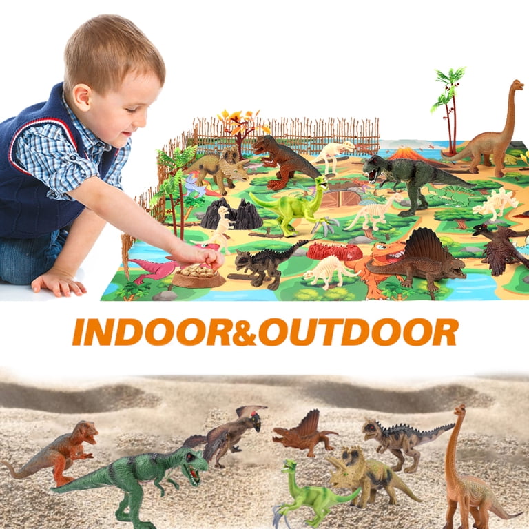 Zacro 50-Piece Dinosaur Playset with Play Mat & Volcano photo 7