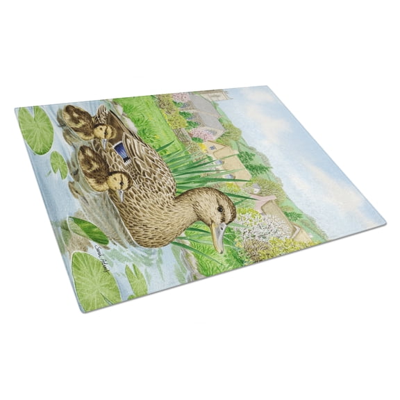 Caroline's Treasures Mallard Duck Glass Cutting Board Large