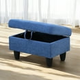 thumbnail image 4 of JESTOP 28.5" Ottoman with Storage, Fabric Ottoman Foot Rest Stool, Rectangle Upholstered Footstool, Storage Bench, 4 of 7