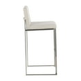 thumbnail image 3 of Fuji Contemporary High Back Barstool In Stainless Steel And Beige Fabric - Set Of 2, 3 of 7