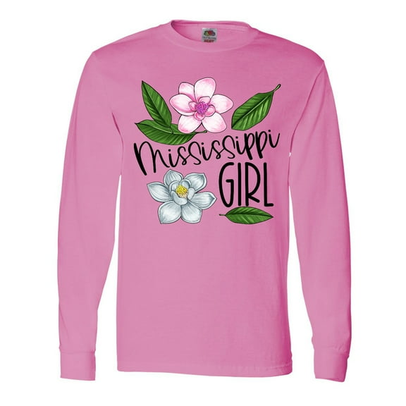 Inktastic Mississippi Girl Magnolia Flowers and Leaves Long Sleeve T-Shirt