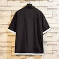 thumbnail image 3 of Iugvhana Mens Casual Shirts Big and Tall Short Sleeve Button Down Shirt Relaxed Fit Solid Color Pocket Daily Leisure Tees Black#1 XL, 3 of 3
