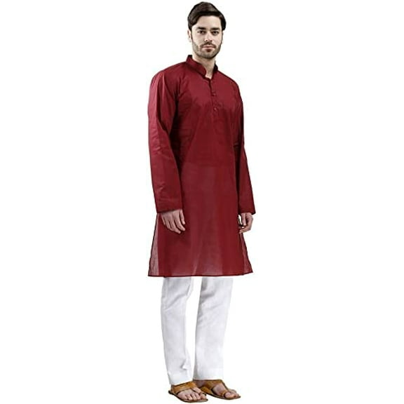 Royal Men's Augusta Maroon Kurta Pyjama Set For Evening Occasion