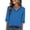 Blue, variant on Women's 3/4 Sleeve Tunic Top V Neck Lace Trim Lounge Blouse Summer Solid Color Loose Fit Comfy Shirt Pink XL