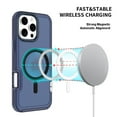thumbnail image 5 of Allytechgroup Magnetic Translucent Back Case Cover for Apple iPhone 16 Pro, Rugged Bumper Heavy Duty Shockproof Anti-Scratch Protective Stylish Phone Case for Women Men, Darkblue, 5 of 5