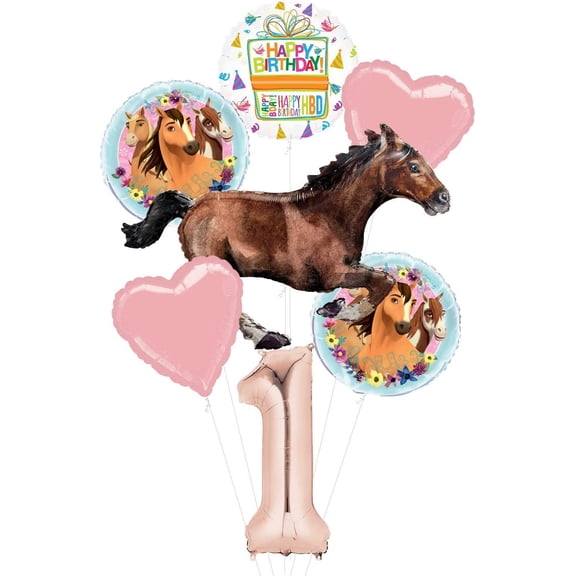 Mayflower Spirit Riding Free Party Supplies 1st Birthday Galloping Horse Balloon Bouquet Decorations