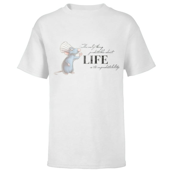 Disney 100 and Pixar’s Ratatouille Remy Unpredictable Life - Short Sleeve T-Shirt for Kids - Customized-White