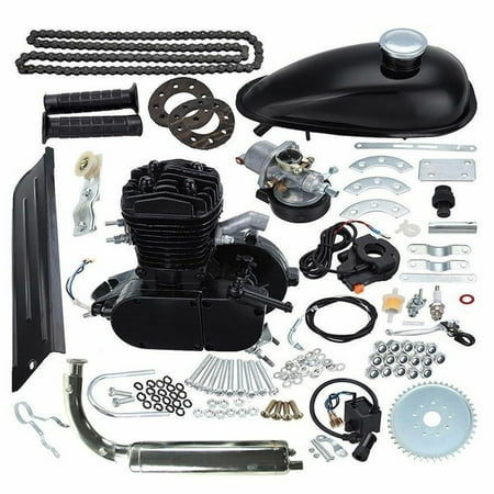 80CC Bike Bicycle Engine Kit 2-Stroke Gas Motorized Cycle Motor Kit Gas Rebuild Part for 24” and 26” V frame