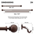 thumbnail image 6 of Deco Window 72 to 144 Inches 2 Pcs Adjustable Curtain Rod for Windows with Ball Finials & Bracket Set (Brown), 6 of 7