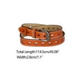 thumbnail image 3 of INSPIRE CHIC Women's Solid Color Faux Leather Belt Metal Pin Buckle Waist Belts 114.5cm/45.08" Orange-brown, 3 of 4