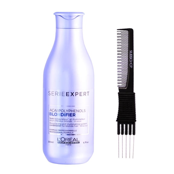 L'Oreal SerieExpert Acai Polyphenols Resurfacing and Illuminating System Conditioner (6.7 oz) with SLEEKSHOP Teasing Comb Pack of 1