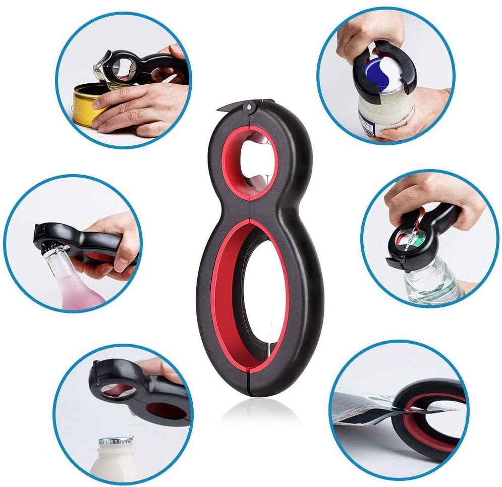 Elderly Seniors Bottle Opener Jar Opener Kit Arthritis Sufferers -2 Packs Easy Jar Opening Gripper,Can Opener,Bag Opener,Soda Bottle Cap Opener for Weak Hands 