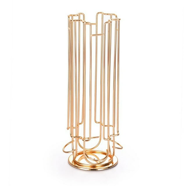 Jinsinto Rotating Capsule Holder for 24 Nespresso Capsules, Rotating Coffee Capsule Holder for Coffee Pods, Durable Chrome Silver Capsule Dispenser Accessory