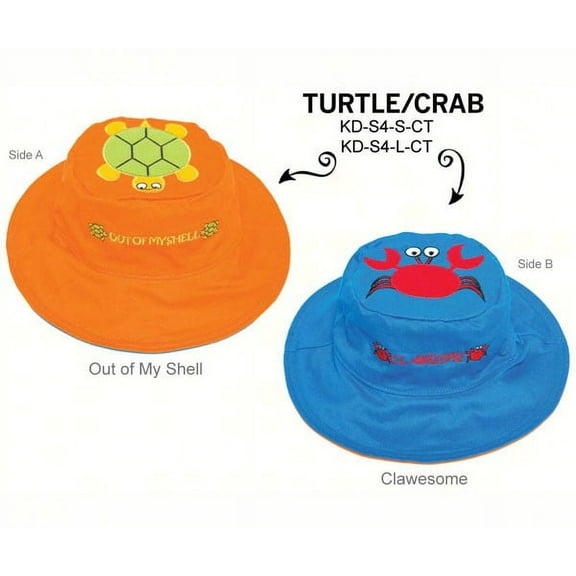 Luvali Convertibles Turtle Crab Reversible Kids Hat, Medium: 2-4 years