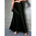 thumbnail image 4 of Women Fall Skirts Business Casual Clothes High Waisted Cocktail Party Wedding Guest Mermaid Maxi Skirt Black XS, 4 of 9