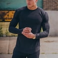 thumbnail image 2 of Men Long Sleeve T-Shirt Muscle Top Undershirt Crew Neck Basic Tee Pullover Top, 2 of 9