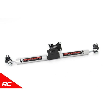 Rough Country N3 Dual Steering Stabilizer compatible w/ 2007-2018 Jeep Wrangler JK 2-6
