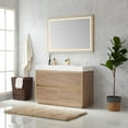 thumbnail image 3 of Huesca 48" Single Sink Bathroom Vanity Natural Oak Wood White Top With Mirror, 3 of 11