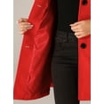 thumbnail image 5 of DARING DIVA Women's Casual Winter Single Breasted Mid Length Overcoat Red S, 5 of 6