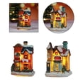 thumbnail image 1 of 2/Set de nieve LED lámpara cálida Resina Pueblo Conjunto de Hogar Escritorio Jardín de hadas Decoración Hugo Casa de miniaturas de resina, 1 of 8