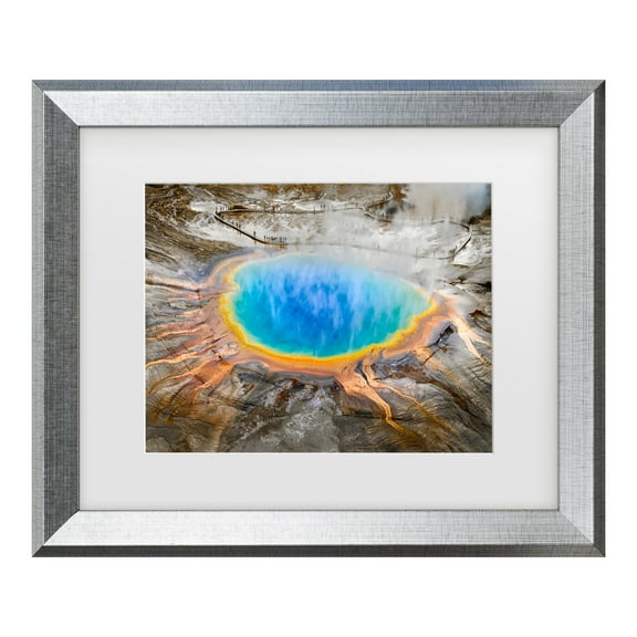 Ignacio Palacios 'Grand Prismatic Spring' Matted Framed Art