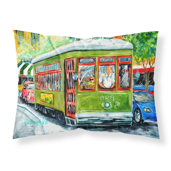 Carolines Treasures MW1152PILLOWCASE Street Car Fabric Standard Pillowcase Standard multicolor