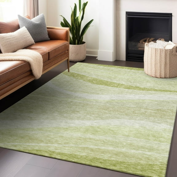 Addison Rugs Chantille Indoor/Outdoor Transitional Swirls Aloe Washable Rectangle Rug, 10' x 14'