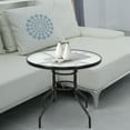 thumbnail image 3 of Costway 31.5" Patio Round Glass Top Table Steel Frame Dining Table Patio Furniture, 3 of 10