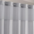 thumbnail image 5 of Hookless Waffle Stripe Shower Curtain, 2-in-1 Shower Curtain with Sheer Top Window and Flex-on Rings, It's a Snap! Liner Compatible , 71 In Wide x 74 In Long, Light Grey, 5 of 7