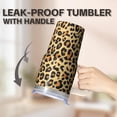 thumbnail image 5 of 20oz Insulated Stainless Steel Travel Cup With Handle Geometric Design Leak Proof Double Wall Tumbler With Straw, 5 of 5