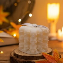 Hand-Poured Skull Cube Soy Candle - Halloween Aromatherapy Decor with Botanical Essential Oils Long-Lasting Festive Home Fragrance(D)