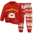 thumbnail image 3 of AWZXDE Boys Girls Pajamas Long Sleeve Comfort Suit Kids Toddler Children Soft Nightgown Set Red,3-4 Years, 3 of 3